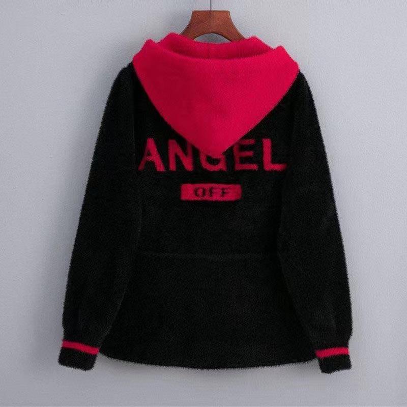 Women's autumn and winter mink fleece cardigan autumn new short top sweater thick coat spring and autumn versatile