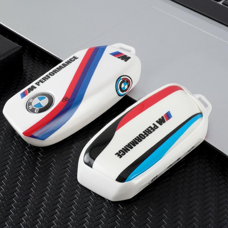 Sport Style TPU Car Key Case Cover Protector Shell For BMW 7 Series 735i 740Li X7 X1 U11 2023 I7 G07 LCI XM Keychain Accsesories cybf04