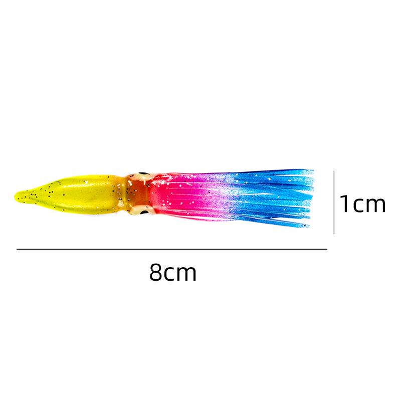 10Pcs 8Cm Soft Lure Squid Artificial Bait Lures Octopus Tuna Sailfish Baits