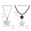 Stylish Black Cord Necklace Five-Pointed Star Pendant Neckchains Adjustable Collarbone Chain Ornament for Daily Wear