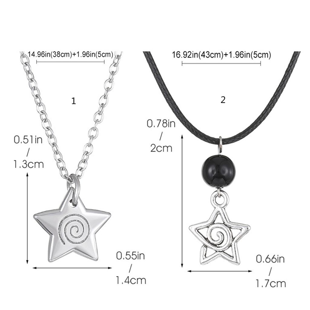 Stylish Black Cord Necklace Five-Pointed Star Pendant Neckchains Adjustable Collarbone Chain Ornament for Daily Wear