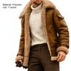Male Jacket Turn-down Collar Pockets Polyester Zipper Closure Winter Coat for Outdoor