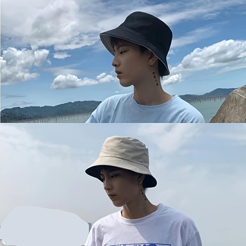 Unisex Reversible Bucket Hat With Double-Layered Fabric For Sun Protection