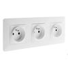Pre-wired Triple Socket 2P+T 16A - White - Zenitech
