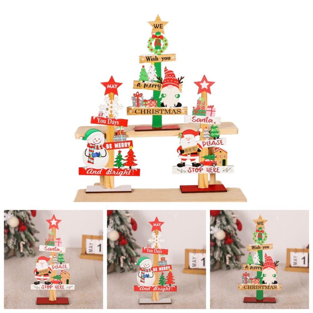 3Pcs/set Household Christmas Wooden Ornaments Creative Christmas Decoration Tabletop Ornamen