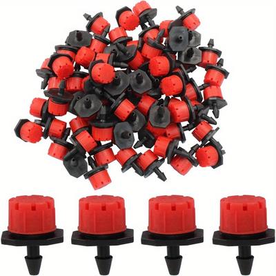 100pcs 360 Degree Drip Irrigation Emitters, 1/4 Inch Emitter Dripper for Dripping Irrigation System