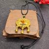 Vietnamesischer Sandgold Buddha Anhänger: Vergoldetes Maitreya Flammen Design