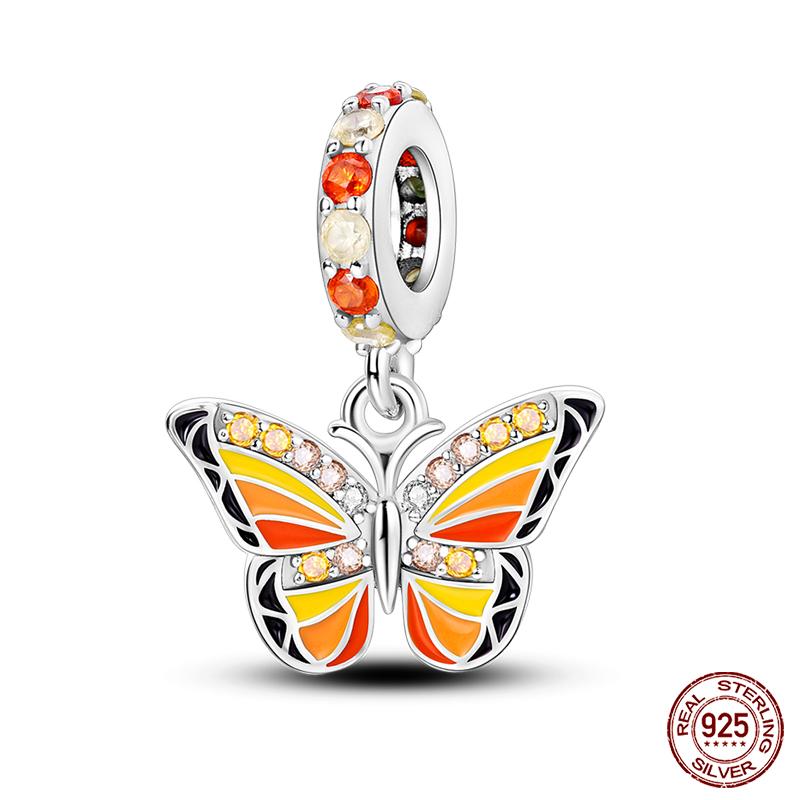 100% Copper Exquisite Cubic Zircon Butterfly Bee Ladybug Charms Bead Fit Qikaola Original Bracelet Fine Diy Jewelry