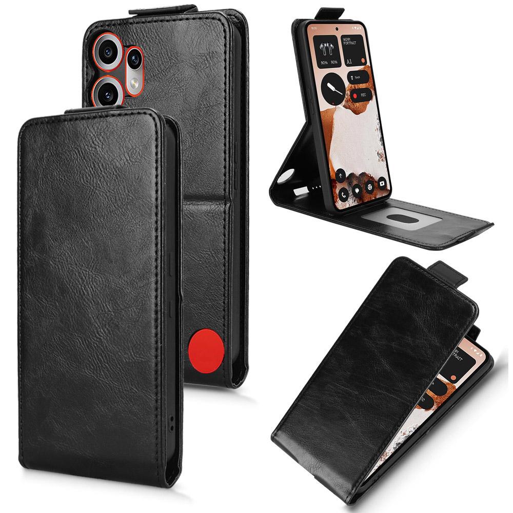 For Nothing CMF Phone 2 Pro Stand Case Magnetic Clasp Vertical Flip Leather Phone Cover with Card Holder