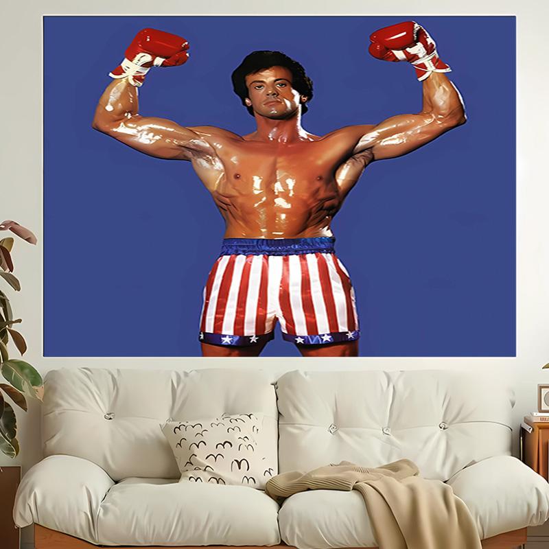 1pc The Champion of Boxing Rock-y Tapestry, Living Room, Bedroom, Office, Party Decor, Ideal Festive Gift