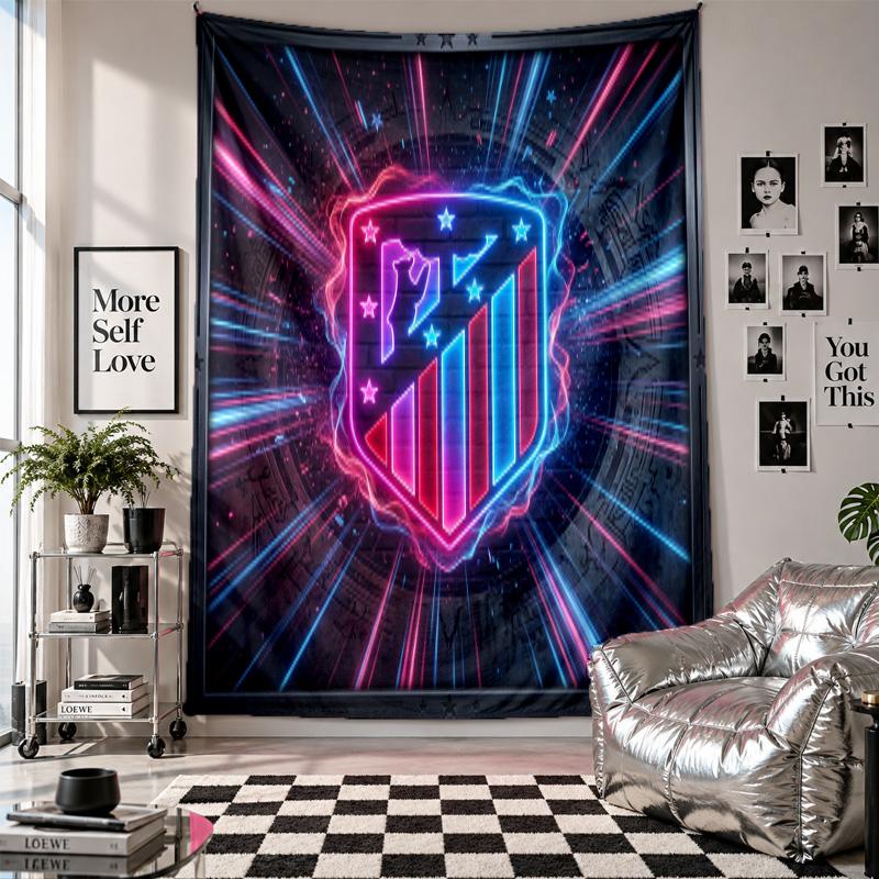 Arazzo da parete dell'Atletico Madrid Decorazione per la casa Tessuto da appendere alla parete per Camera da letto Soggiorno Sfondo