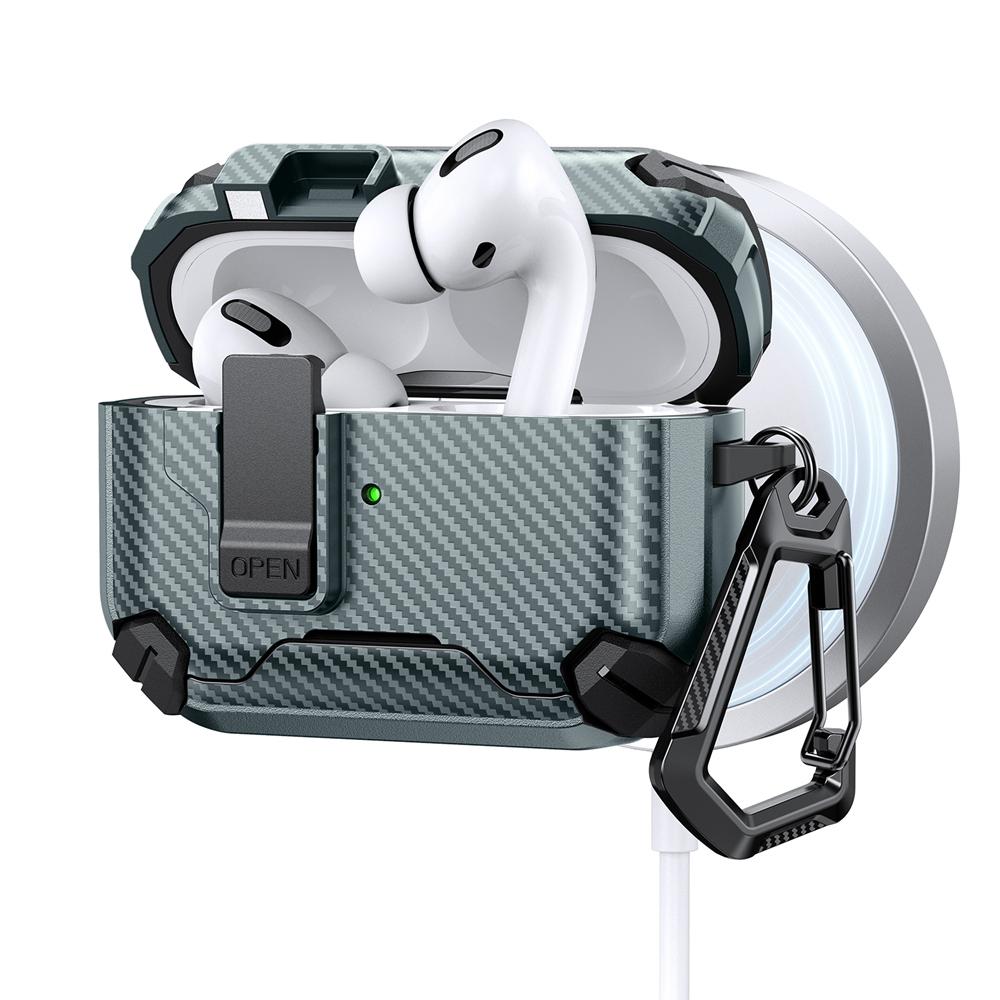 KEYSION Magnetic Automatic Switch Earphone Case for Airpods Pro 3 Pro 2 Shockproof Phone Stand Hook Headphone Cover for AirPods 4