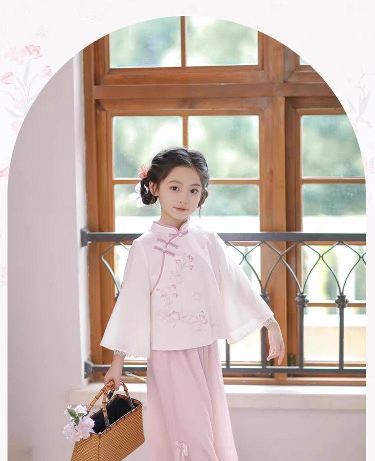 Girls' Super Fairy Hanfu - Spring/Autumn Long Sleeve Chinese Style Outfit