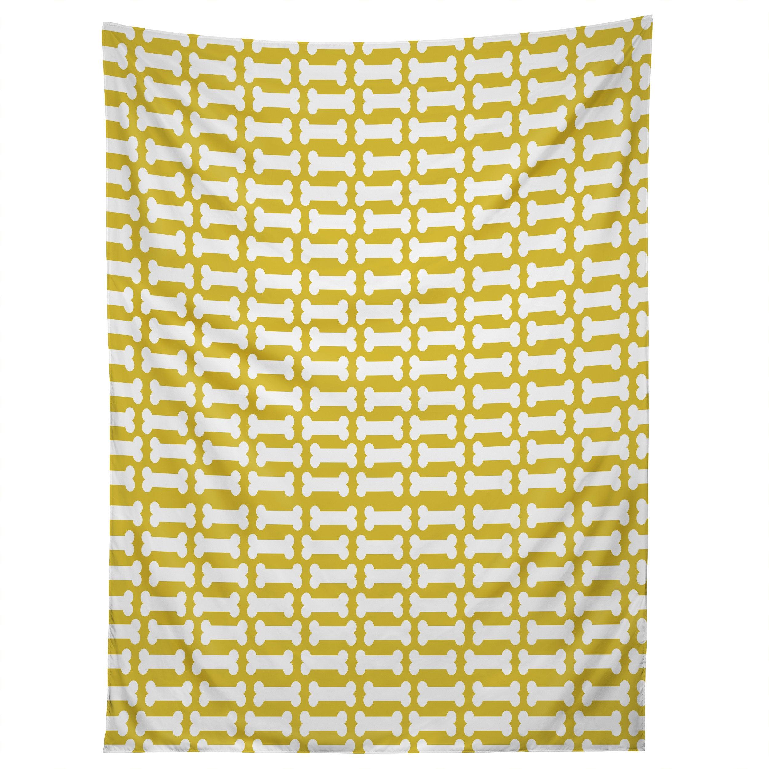 CHARTREUSE DOG BONES tapestry 75x100