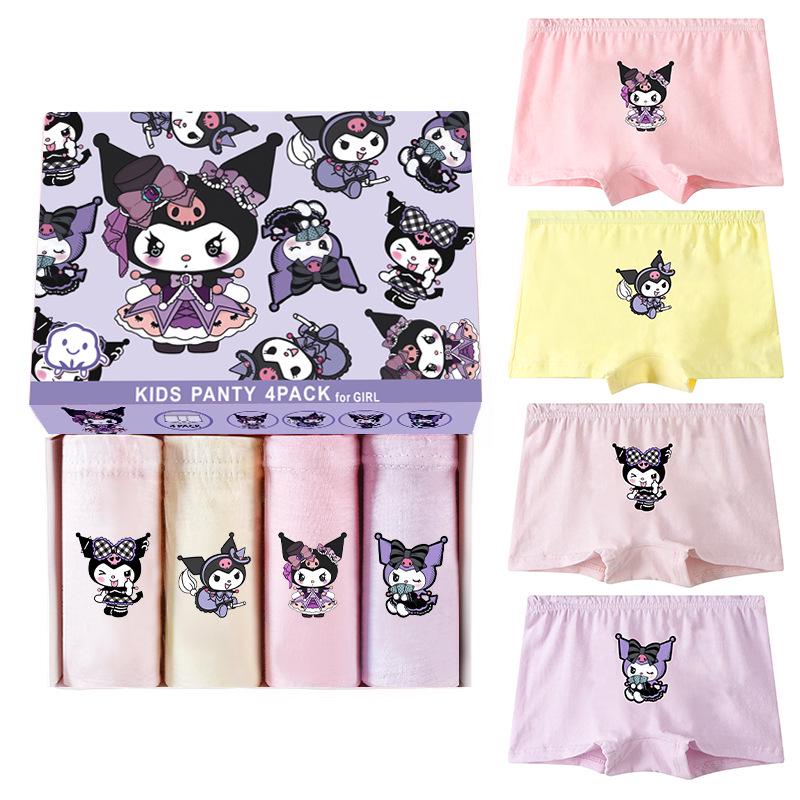 4-Pack A-Class Girls Cartoon Cotton Briefs - Cute, Breathable, Summer Flat Toddler Underwear Size 70