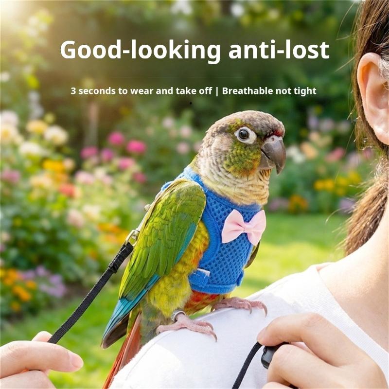 Net Bird Harness Vest and Leash For Small to Large Parrots Flight Suit Ensures Comfort And Security During Walking