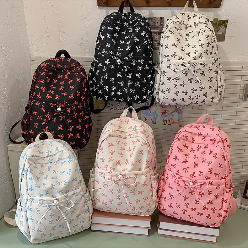 2025 Floral Bowknot Backpack for Students - Versatile & Casual