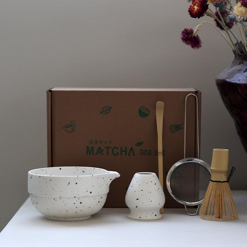 Керамический японский набор для чая матча ручной работы, набор чаш для матча, бамбуковый венчик, подставка для ложки, чайные аксессуары, подарок для церемонии, новинка 2025