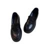 Sheepskin version~ British style platform loafers women's one-pedal lazy shoes versatile single shoes college style jk uniform shoes