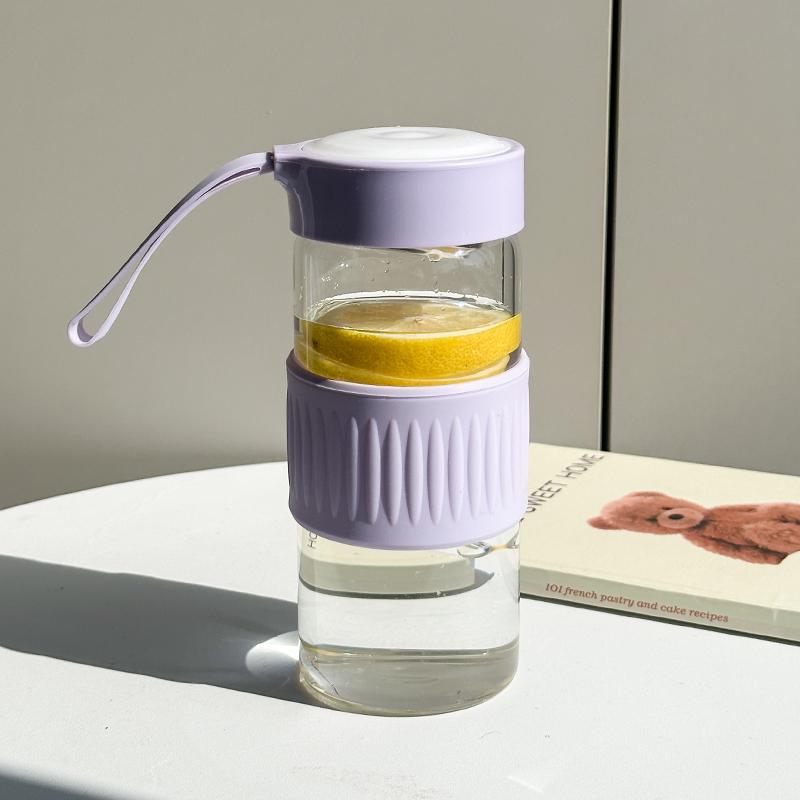 2026 Trendy Heat-Resistant Glass Cup for Girls, Stylish & Portable, Perfect for Brewing Flower Tea, Includes Tea Infuser