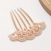 Imitation Pearl Hair Comb Five-Tooth Crystal Hairpin for Hanfu Modern Simple Metal Bun High-end Versatile Hair Accessories New