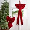 Velvet Large Bow Ribbon Decoration for Christmas Home and For Window Hanging Ornament Enhancing Seasonal Decor