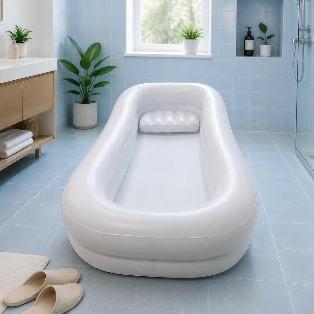 Inflatable Bathtub Adults Portable PVC Foldable Bedside Shower Soaking Bath Tub Comfort Design for Elderly Disabled Home Use