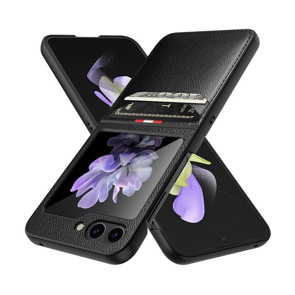 Anti-Rutsch-Leder-Coque-Hülle für Samsung Galaxy Z Flip 6 5 4 3 Drop-Schutz-Klapptasche Handy-Fabrik-Entsperrung