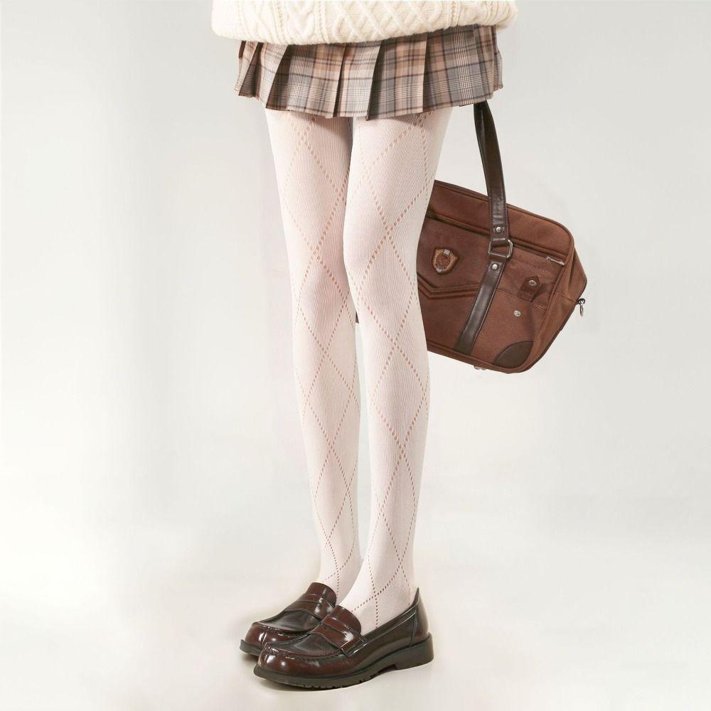 Jacquard Knitted Pantyhose High Elastic Leggings Sexy Slim Stockings  Female Lingerie