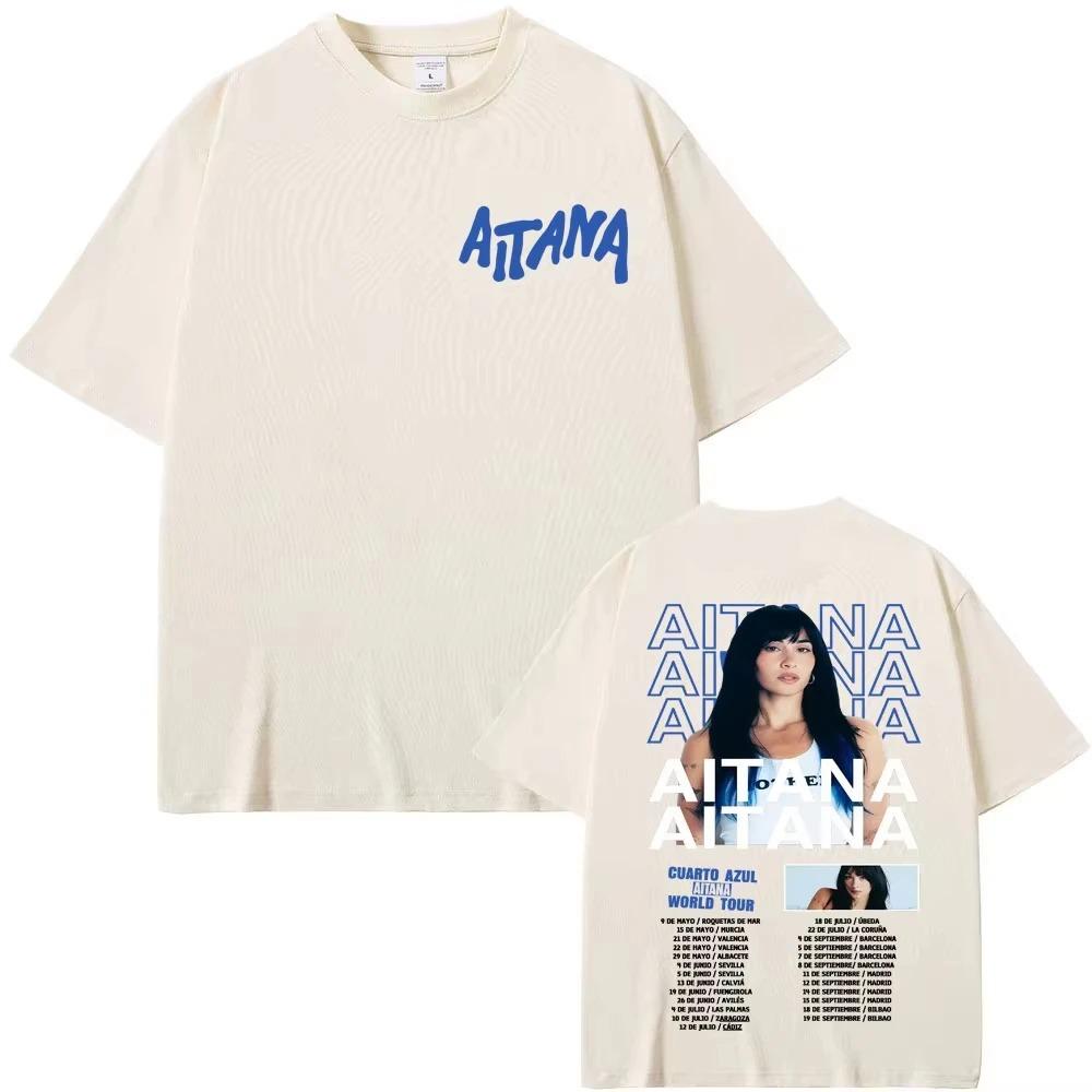 Singer Aitana Cuarto Azul 2026 World Tour Graphic TShirt Unisex Fashion Aesthetic High Street Casual Cotton TShirt