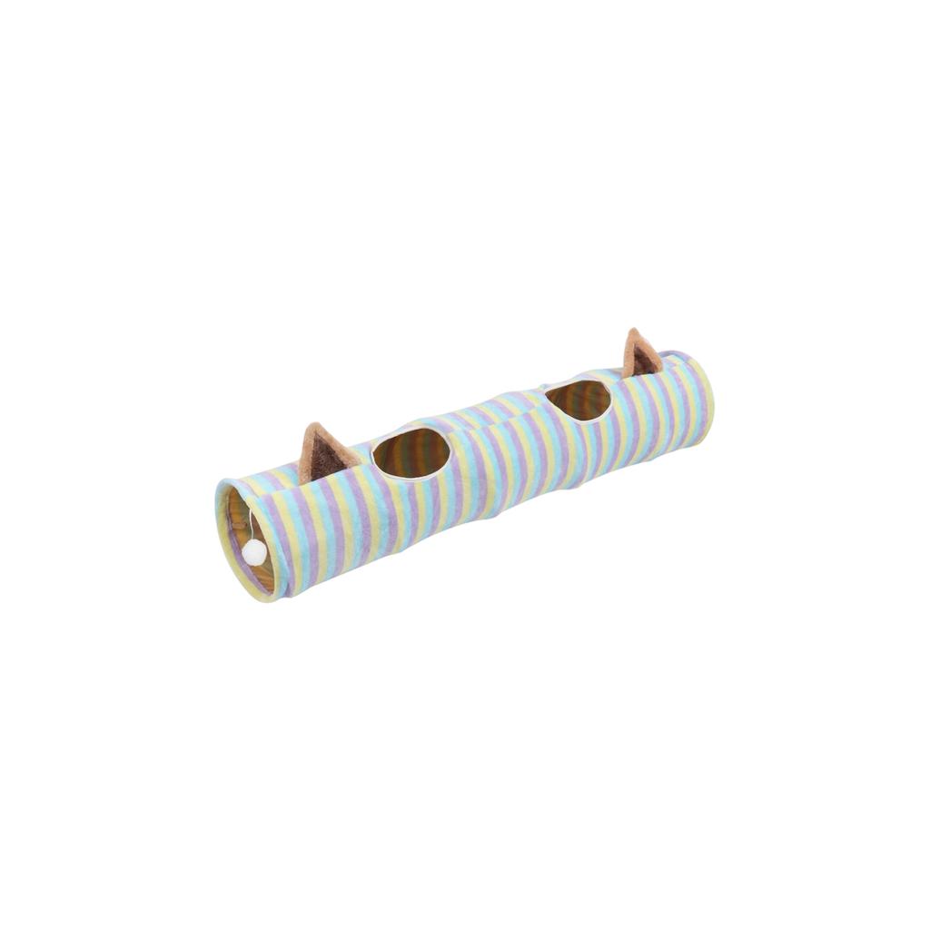 Túnel para Gatos com Orelhas de Gato, Tubo Interativo para Gatos com Bola Suspensa, Brinquedo para Gatos Auto-Brincável com Som de Amassar para Gatos de Interior, Gatinhos, Filhotes, Coelhos