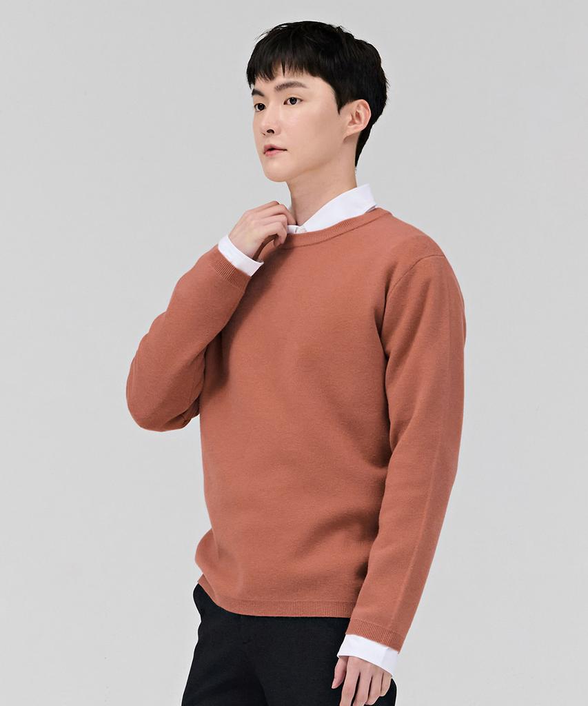 CHASECULT Men'S Basic Round Sweater - Orange