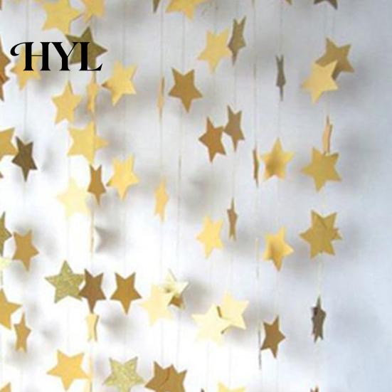 4m Romantische Sterne Papiergirlande Banner Wimpelkette Hochzeit Babyparty Partydeko