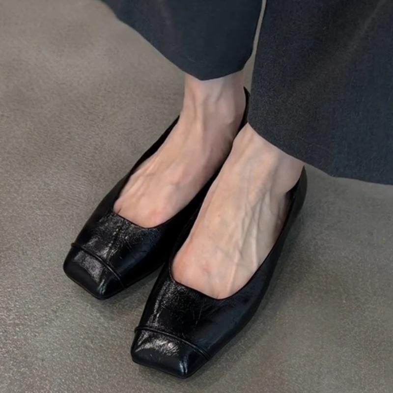 Fashion Mary Jane Square Toe Casual Low Heel Shoes 2025 Autumn New Fashion Daily Dress Up Temperament Women Flat Shoes Soft Soled Shoes