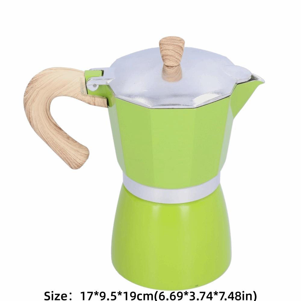 300ML Capacity Stovetop Espresso Maker Colorful Coffee Kettle Coffee Brewing Moka Pot  Home Use