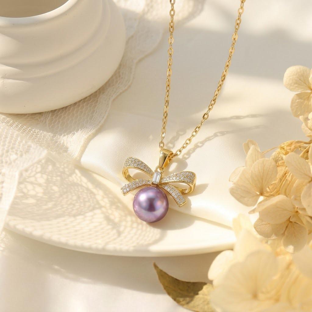 Versatile Titanium Steel Heart & Butterfly Rhinestone Necklace - Women's High-End Jewelry Accessory