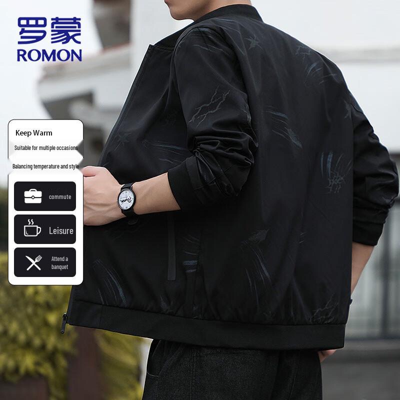 ROMON Men's Versatile Windproof Baseball Collar Jacket