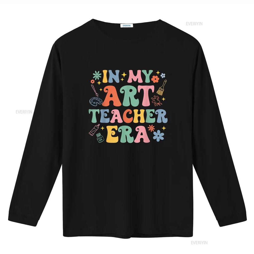 Groovy In My Art Teacher Era Back To School T Shirt Vintage Washed Designer Clothes Comfortable Streetwear Graphic Homme Unisex