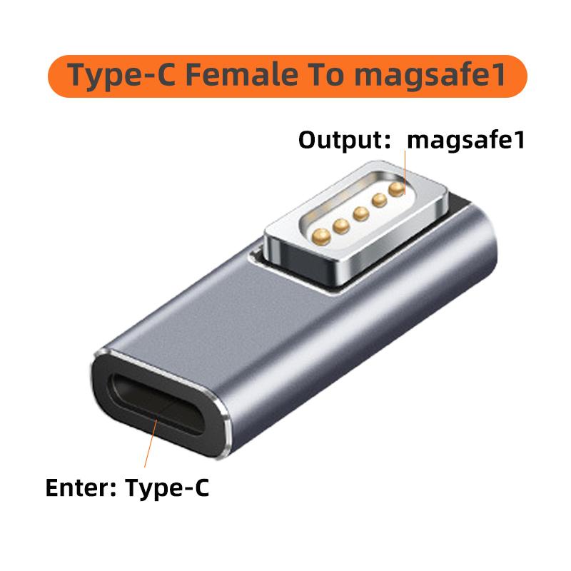 

USB Type-C Magnetic PD Adapter for Magsafe 1 2 MacBook Air Pro LED Indicator 100W Fast Charging Magnetic Plug Adapter