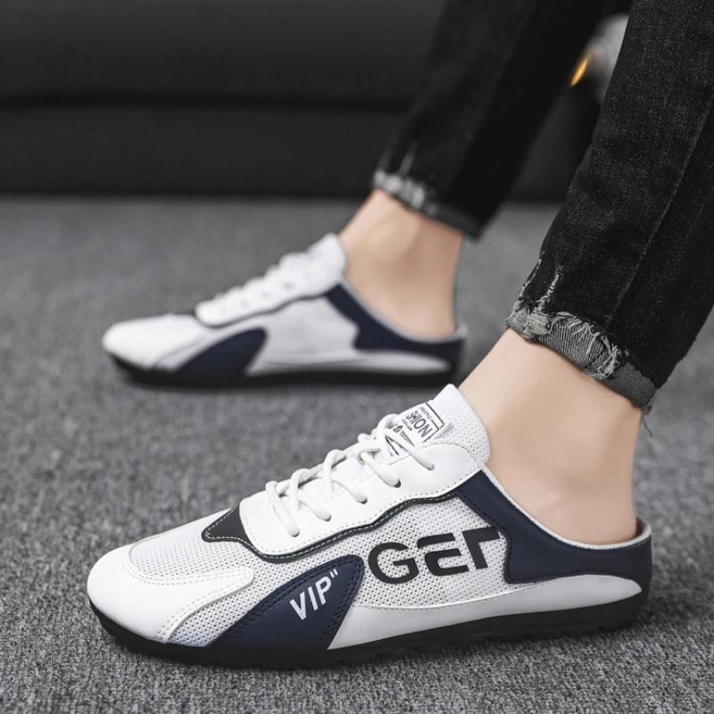 Summer 2024 Half Slippers for Men Trendy Men's Flat Bottom Casual Shoes Soft Sole Support Shoes Men's Sneakers Zapatos De Hombre