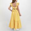 Girls' Square Neck Dress - Sweet Backless Sundress