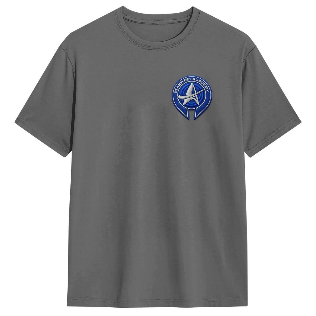 Men Stars Treks Starfleet Academy Badge T Shirt 100 Cotton Tops Casual Short Sleeve Round Collar Tee Shirt Printing TShirts
