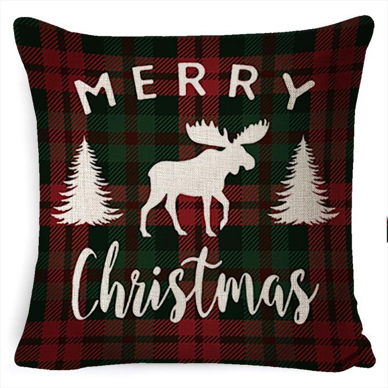 New Christmas Pillowcase Cushion Car Waist Protector Bedside Pillowcase Christmas Linen Pillowcase