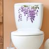 Elegant Purple Vine with Leaves and Flowers Toilet and Wall Sticker Set Waterproof Self-Adhesive Removable Decal for Bathroom WC Home Decor