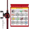 Red ML Power Long Cast Baitcasting & Spinning Rod Set with Integrated Handle