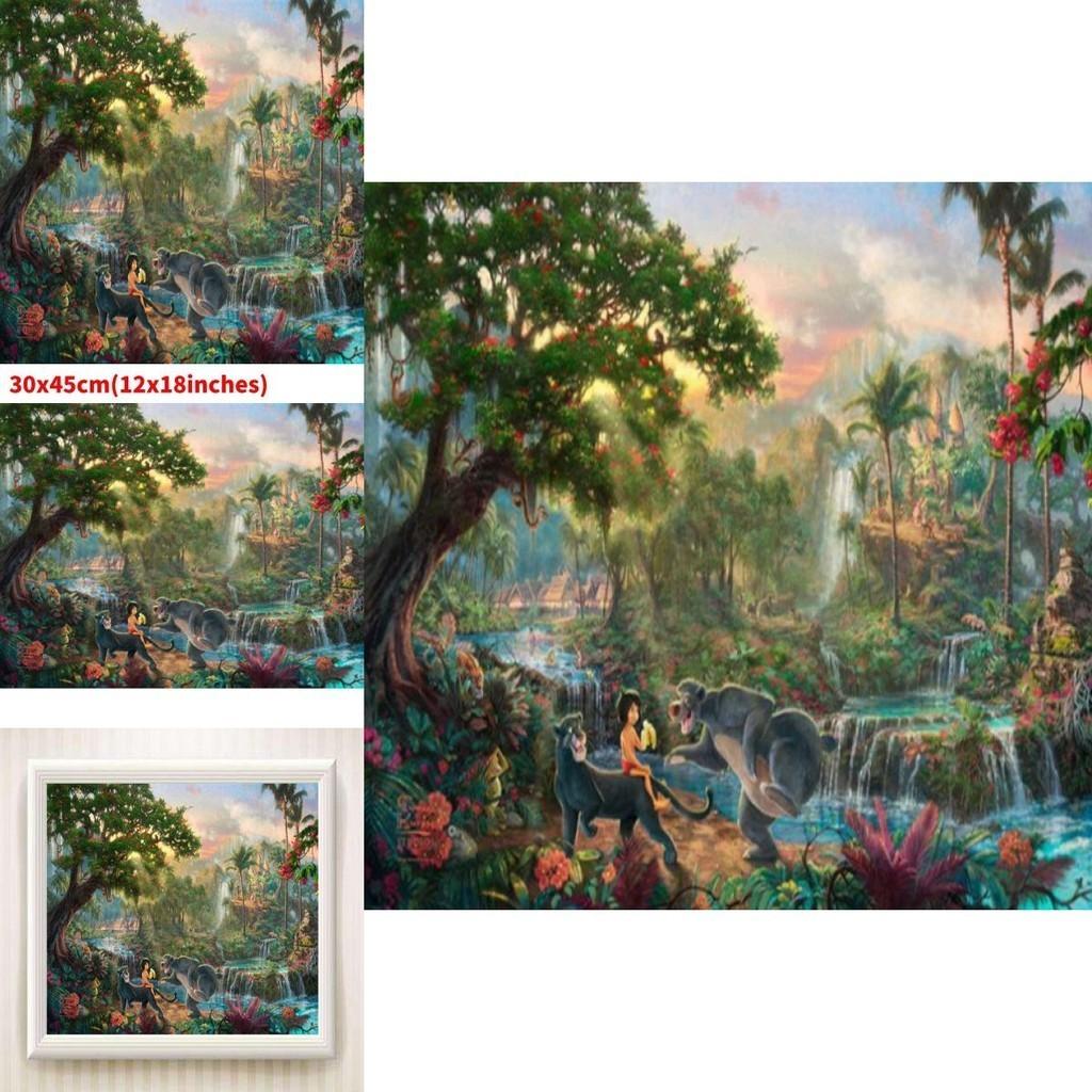 Modern Decorative Mermaid Princess Canvas Painting Cartoon/animation Style Colorful Flower Pattern Framed Spray Painted