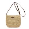 Large Capacity Straw Shoulder Bag With Zipper New Handmade Woven Bag Versatile Crossbody Bag For Women Vacation Beach Bag