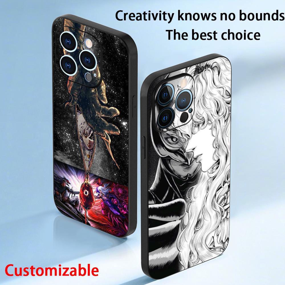 Cool Japan Anime Man Griffith Pattern Phone Case For iPhone 17 16 16e 15 14 13 12 Plus Mini Pro Max Soft Black Shockproof Cover