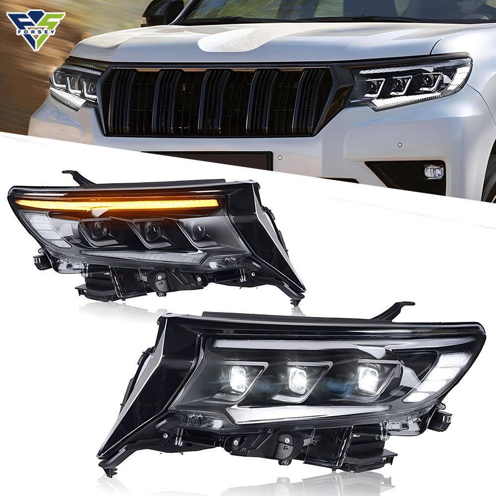 LED Daytime Running Light & Flowing Turn Signal Projector Headlights for 2018-2021 Prado