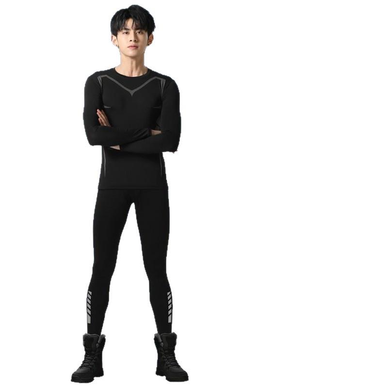 Men's Quick-Dry Compression Base Layer for Skiing, Running & Fitness - Winter Warm Plus Velvet